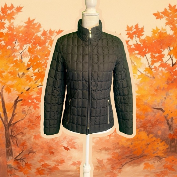 J. Crew Factory Black Zip-Up Quilted Down-Filled Jacket Size XS - Picture 2 of 14